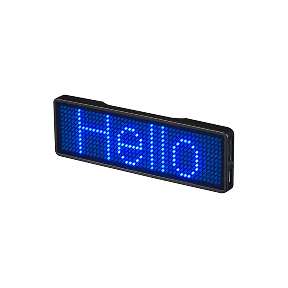 Hoaker Bluetooth LED Name Badge - Rechargeable Programmable Scrolling Message Board with DIY Custom Display for Events, Conferences & Retail Signage
