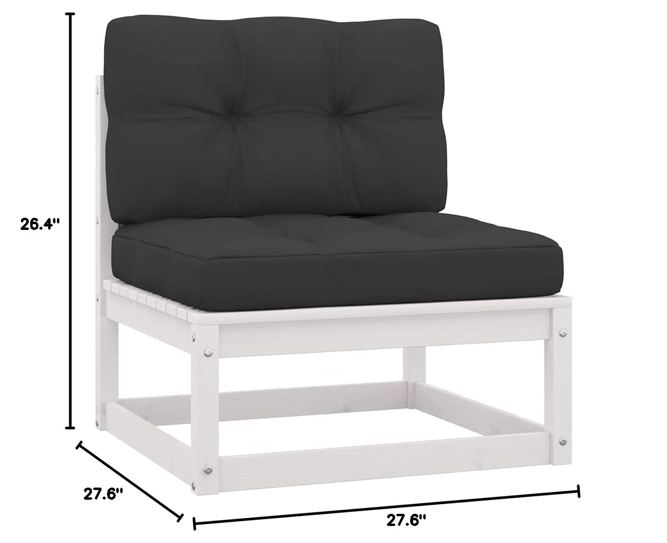 2-Piece Patio Sofa Set with Anthracite Cushions - Solid Pinewood Outdoor Furniture for Garden, Poolside, Backyard & Deck | Perfect for Relaxing, Entertaining & Lounging