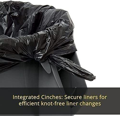 Rubbermaid Commercial 263200GY 32 Gallon Gray Round Brute Plastic Trash Can - Heavy Duty Waste Container for Kitchen, Office, Restaurant & Outdoor Use (2-Pack)