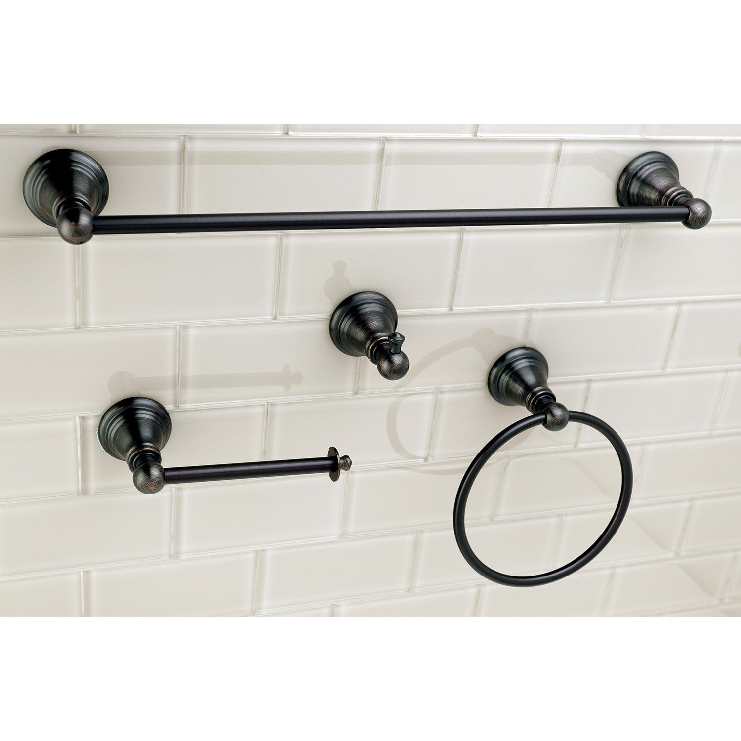 American Classic BAHK192478ORB 4-Piece 18-Inch Towel Bar Set - Oil Rubbed Bronze Bathroom Accessories for Modern Homes & Luxury Hotels