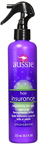 Aussie Hair Insurance Heat Protecting Shine Spray 8.5 oz - Thermal Protection & Shine for Styling, Blowouts & Flat Ironing - Safe for Color-Treated Hair