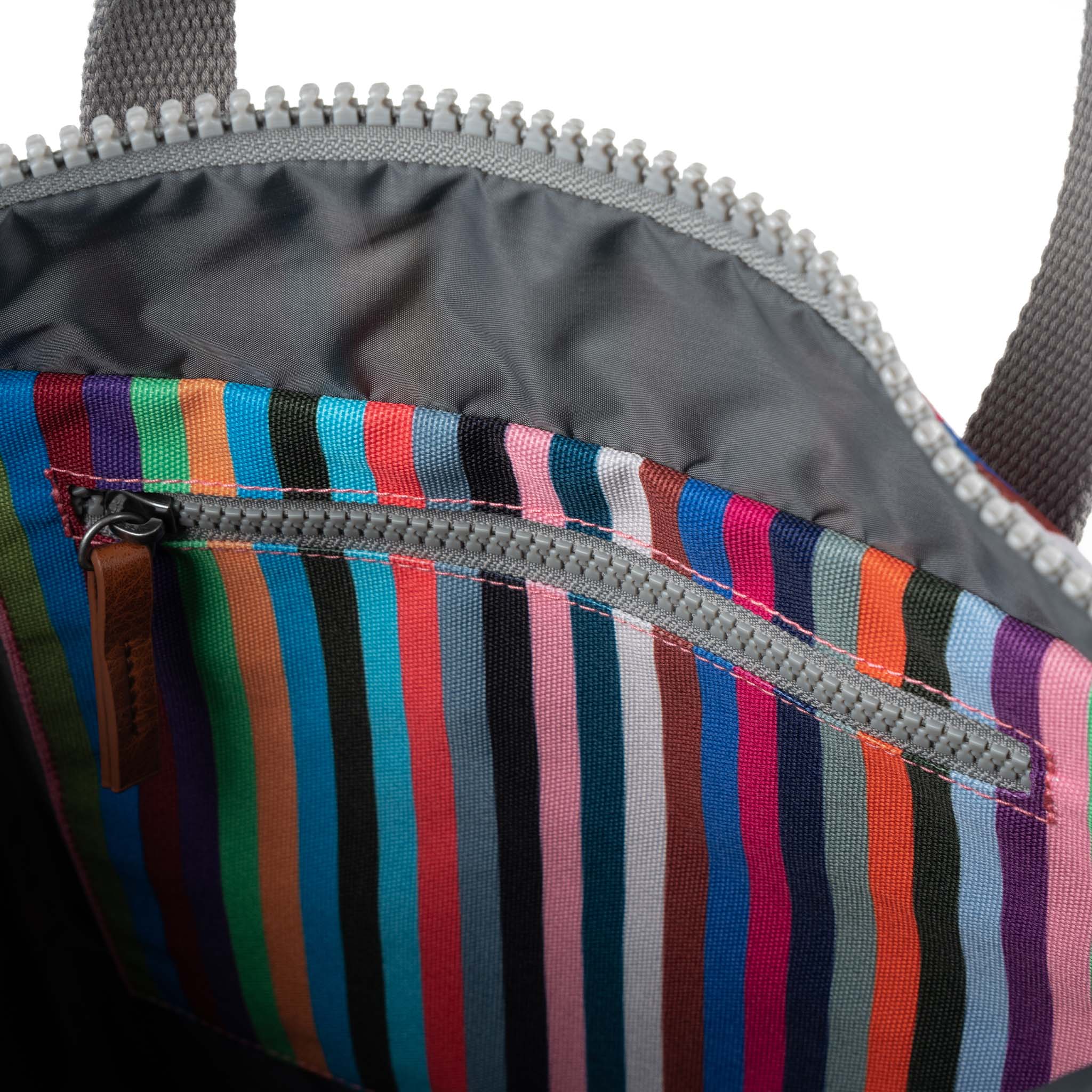 Canfield B Multi Stripe Recycled Canvas Tote Bag - Eco-Friendly Fashion Accessory for Women, Beach, Shopping & Everyday Use