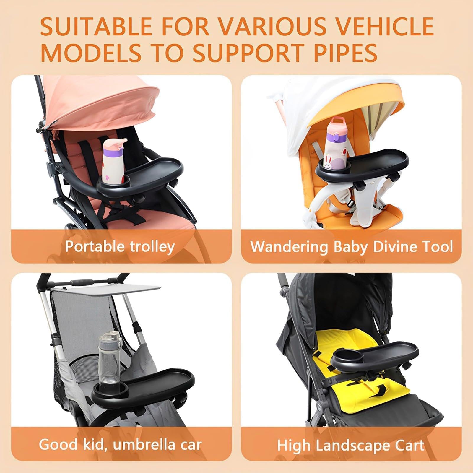 Baby Stroller Snack Tray - Safe & Hygienic Stroller Organizer for Fruits, Drinks, Bottles & Snacks | Perfect for Feeding On-the-Go, Park Outings & Shopping Trips