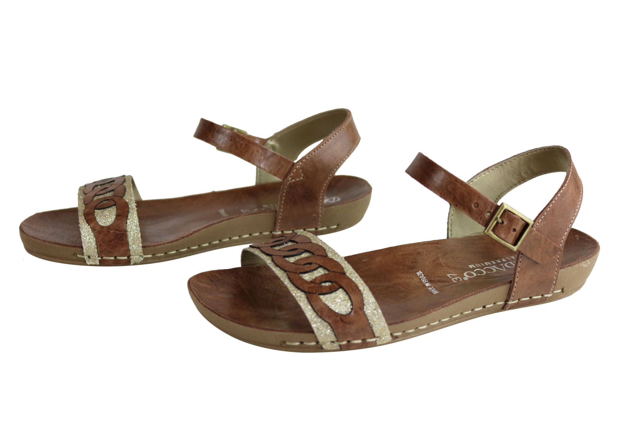 Andacco Corrie Women's Comfortable Leather Flat Sandals - Handmade in Brazil - Perfect for Summer, Beach & Casual Outings