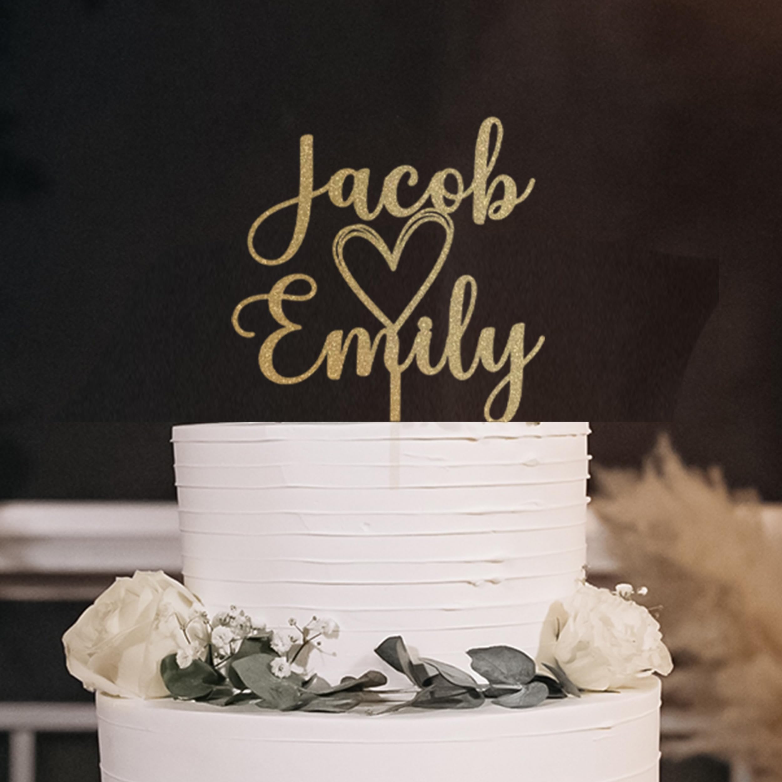 Personalized Wedding Cake Topper for Couples - 6 Inch Custom Cake Decorations for Wedding Reception, Anniversary & Bridal Shower - Perfect for Romantic Celebrations & Photo Backdrops