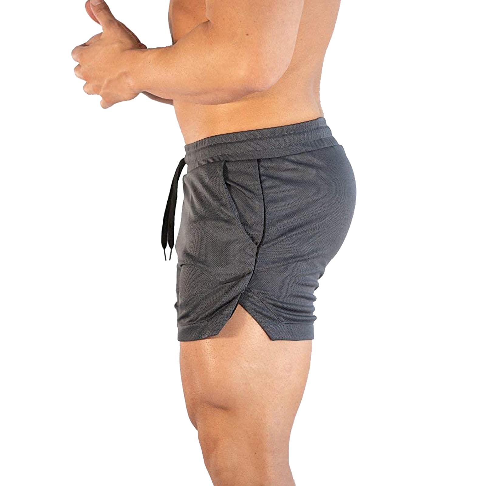 CE Men's Lightweight Workout Running Shorts with Zipper Pockets - Breathable Athletic Gym Shorts for Jogging, Training & Outdoor Sports