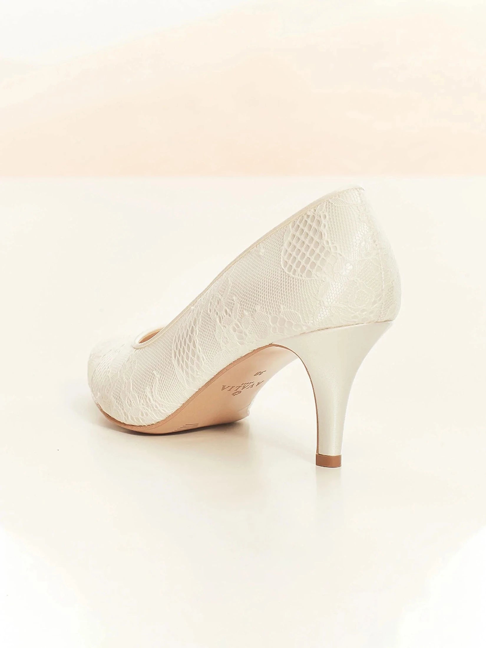 Ivory Lace Bridal Shoes for Women - Elegant Wedding Court Shoes with DEMI Heel - Perfect for Bridal Party, Formal Events & Special Occasions