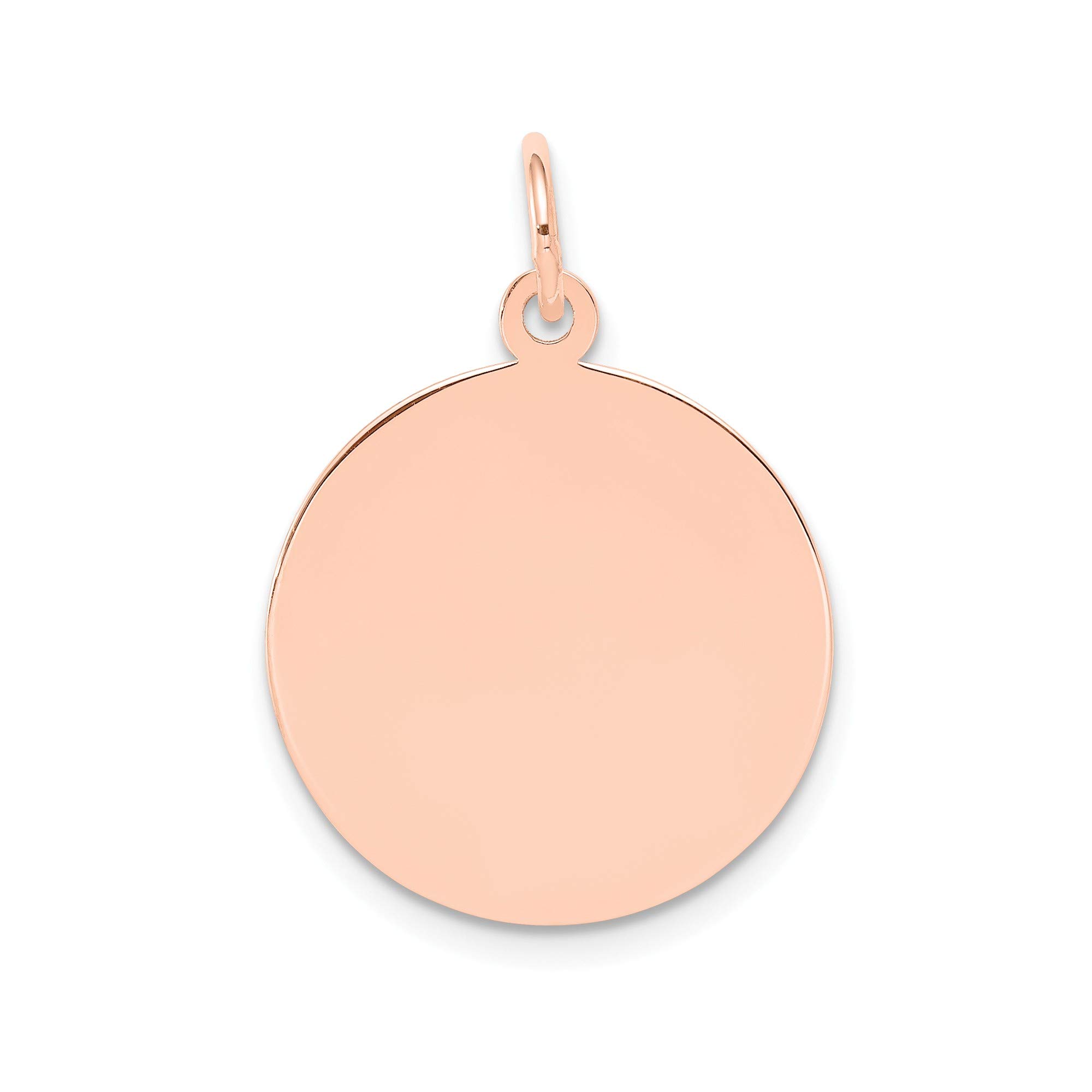 14k Rose Gold Engravable Disc Charm - 0.011 Gauge Circular Pendant for Necklace, Jewelry Making & Gifts | Perfect for Engraving Initials, Dates or Special Messages