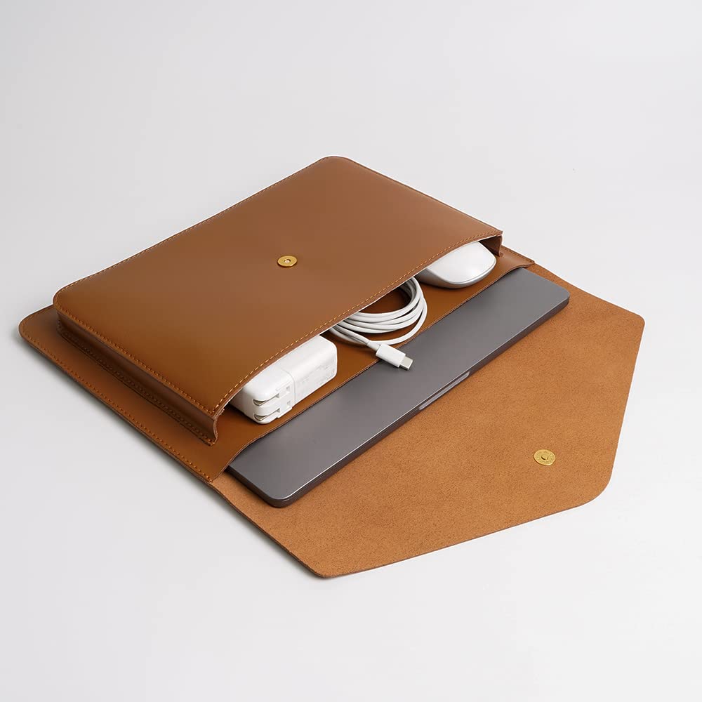 Premium Genuine Leather Laptop Sleeve for 14