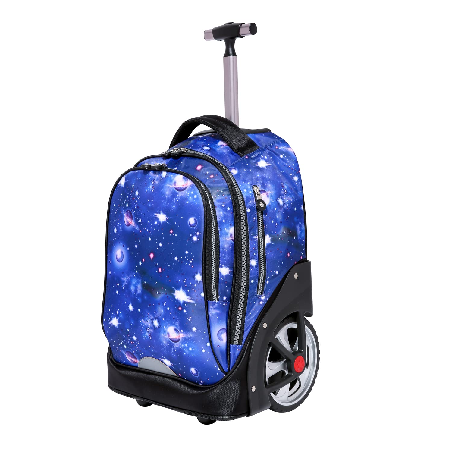 19 Inch Big Wheel Rolling School Backpack with Laptop Compartment - Durable Wheeled Bookbag for Boys & Girls - Perfect for Travel, College & Daily Commute