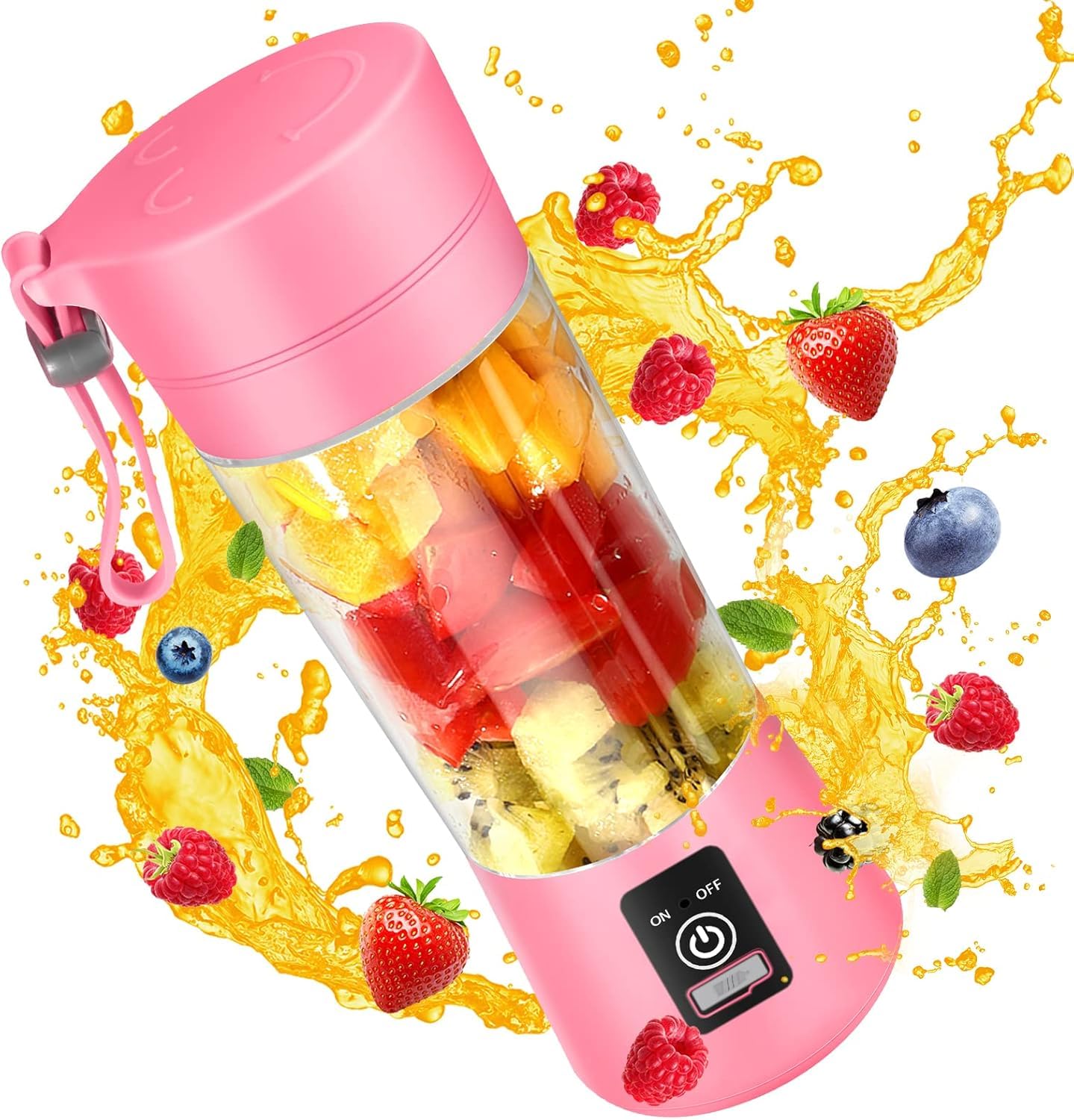 Portable USB Rechargeable Personal Blender with 6 Blades - One Touch Operation for Shakes, Smoothies & Juices | Perfect for Kitchen, Travel, Gym & Outdoor Activities