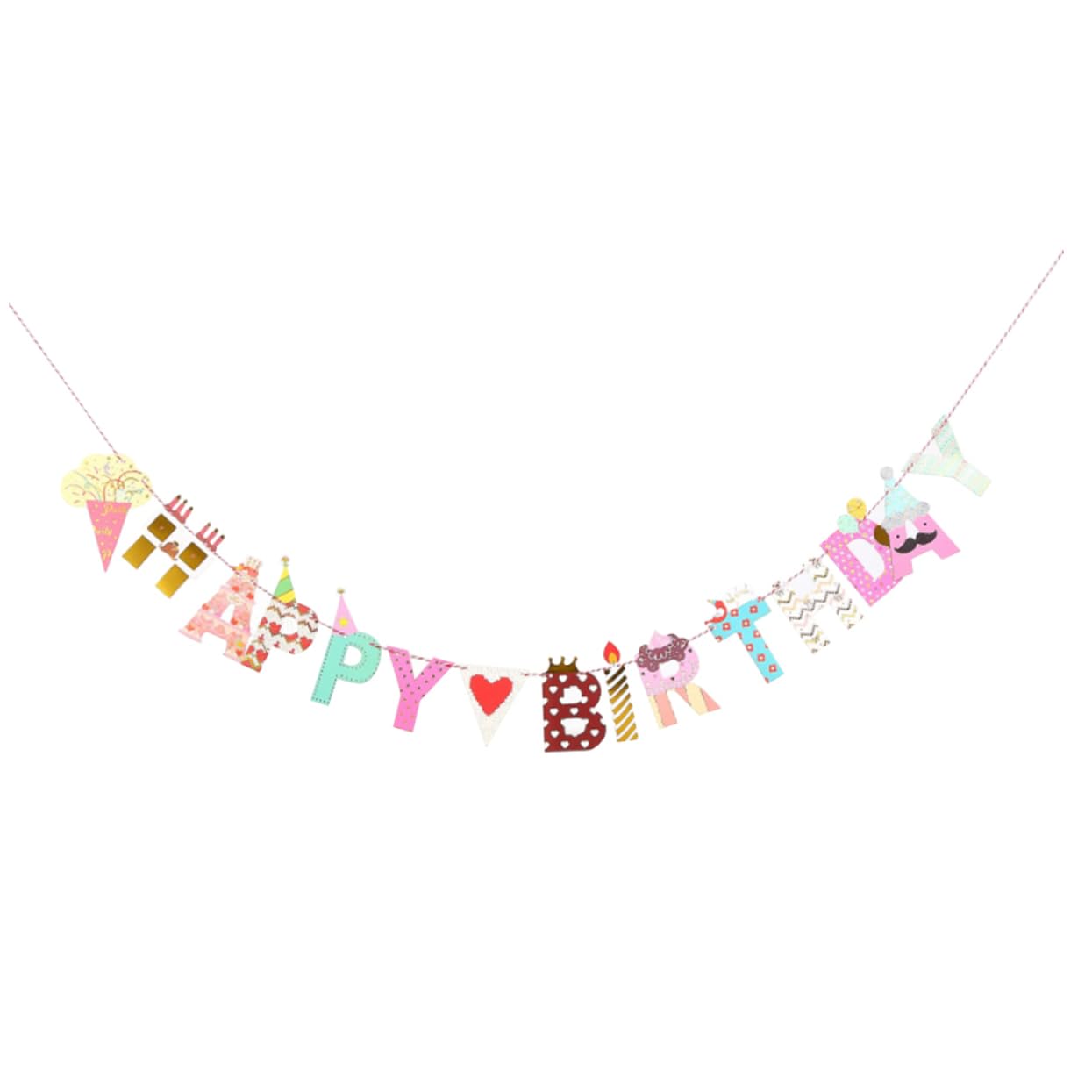 Happy Birthday Banner 2m - Colorful Baby Birthday Party Decorations with Flags for Indoor & Outdoor Celebrations