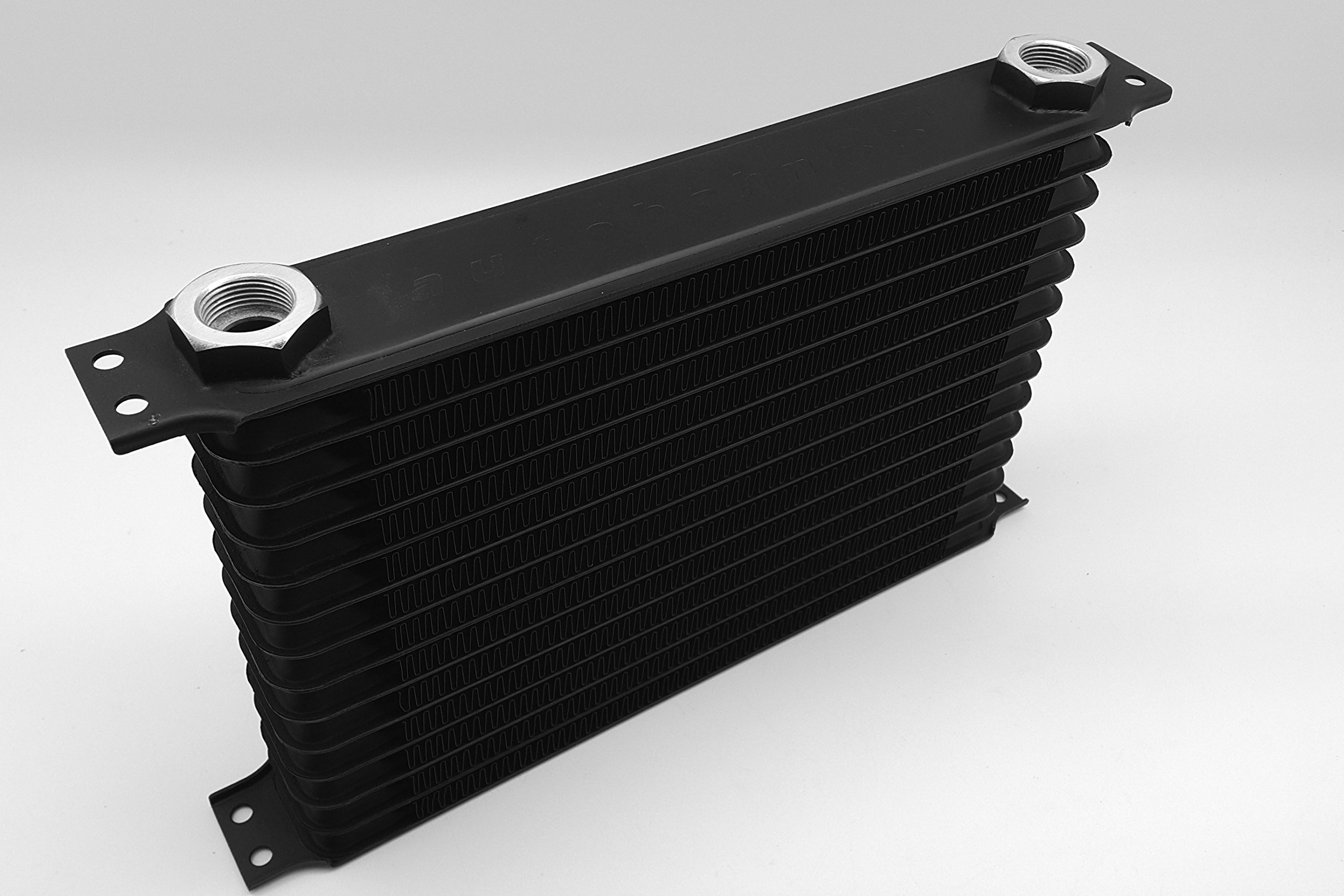 Autobahn88 Universal Oil Cooler Kit - 14-Row Cooler Tank, Relocation Adapter, 10ft Nylon Braided Hose & AN10 Fittings - Perfect for Car Engine Cooling & Performance Upgrades