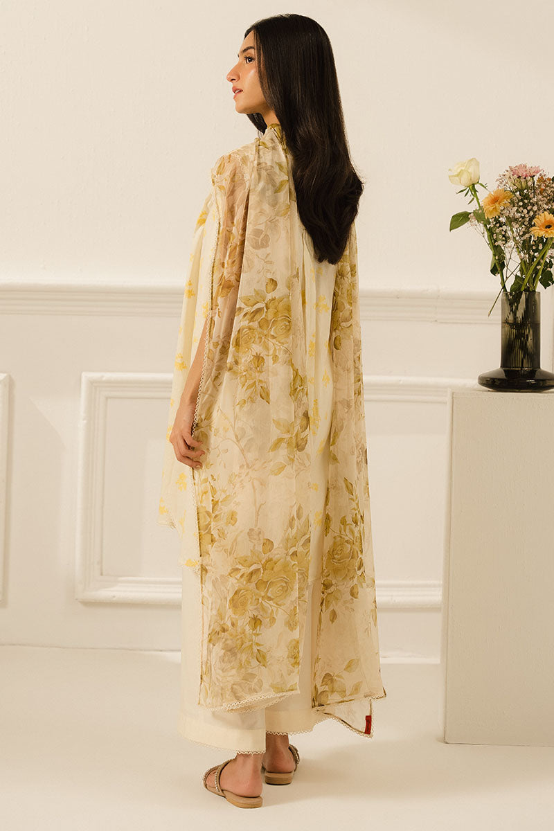 Mustard Melody 3-Piece Printed Lawn Suit for Women - Floral Summer Outfit - Perfect for Parties, Weddings & Casual Wear