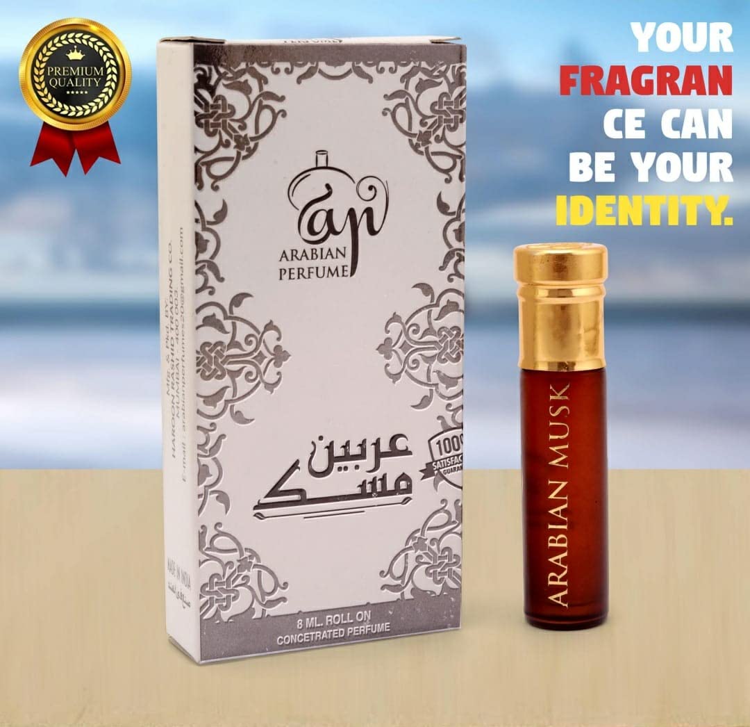 Pure Arabian Musk Perfume Oil – Long-Lasting Unisex Fragrance Roll-On 8ml | Attar for Men & Women | Perfect for Daily Wear, Special Occasions & Gift Giving