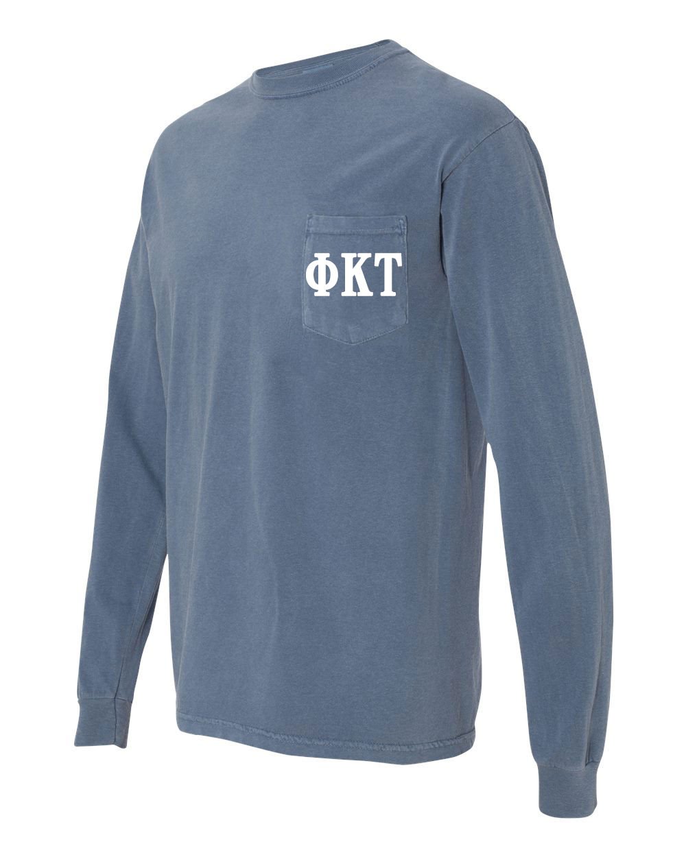 Phi Kappa Tau Fraternity Comfort Colors® Pocket Long Sleeve T-Shirt | Soft Cotton Crewneck Pullover | Greek Life Apparel for College Students & Alumni | Perfect for Rush Week, Brotherhood Events & Campus Wear
