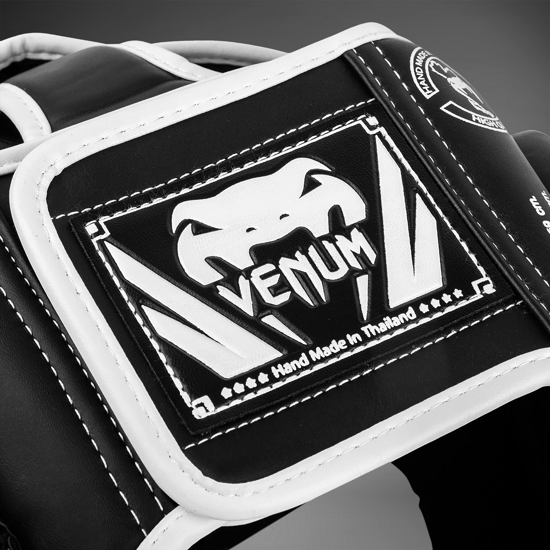 Venum Elite Headgear - Black/White MMA Training & Boxing Head Protection for Fighters & Athletes