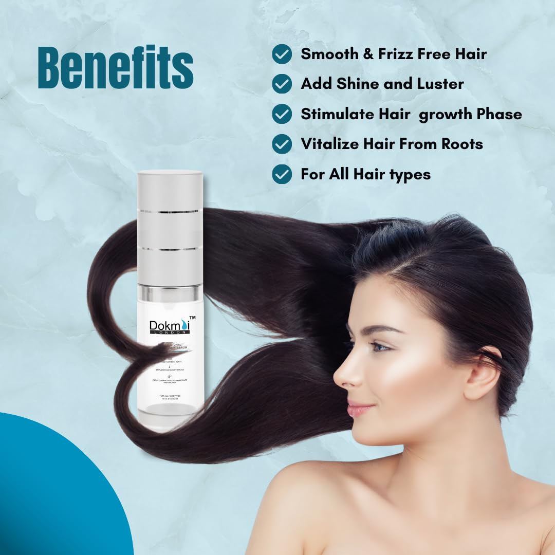 Dokmai London Procapil Hair Growth Serum with Redensyl, Anagain, Baicapil, Caffeine & Biotin - Plant Keratin & Rice Water Formula for Thicker Hair - 50ml for Men & Women - Perfect for Thinning Hair & Hair Loss Treatment at Home