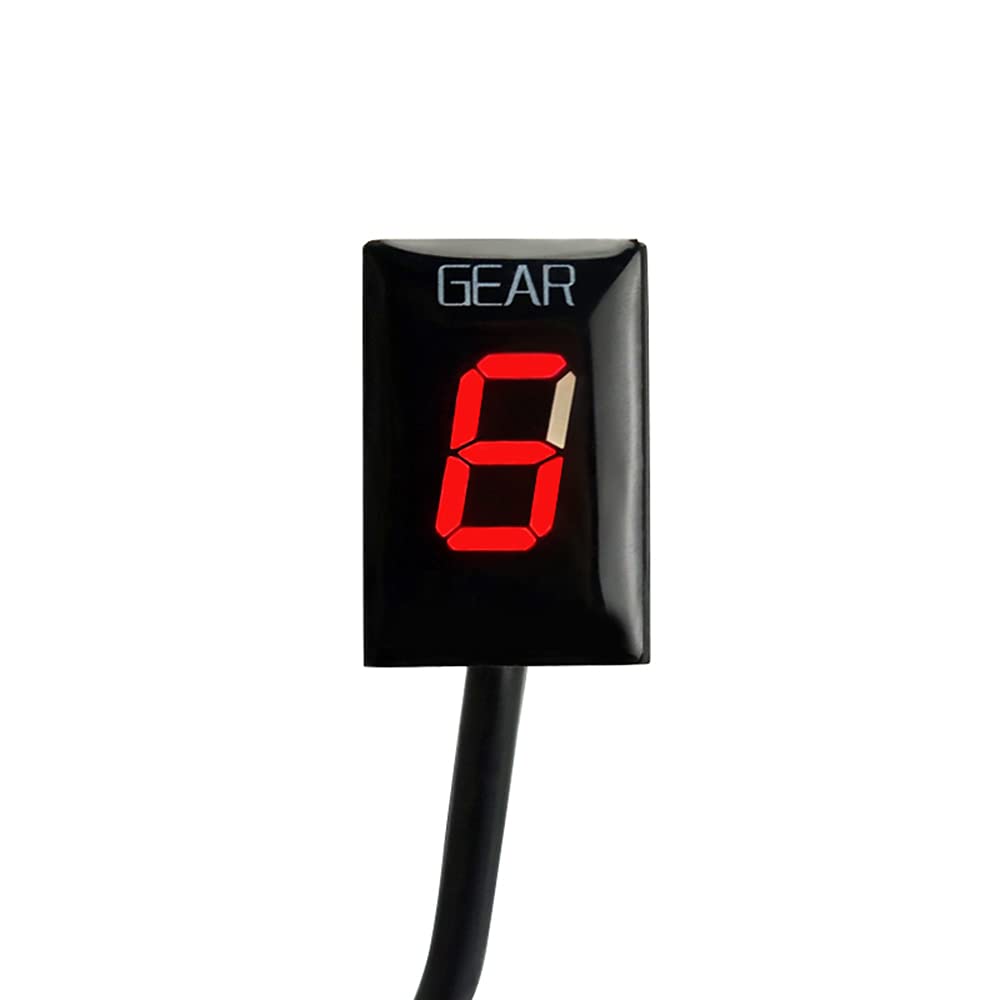 6 Speed Digital Motorcycle Gear Indicator - LED Shift Display for Yamaha Bikes | Universal Fit for Street & Racing Bikes | Perfect for Track Days & Commuting