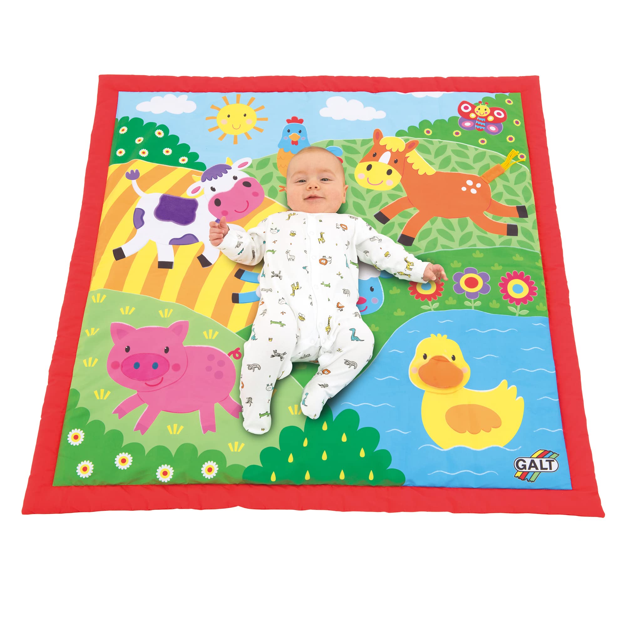 Galt Toys Large Farm Playmat for Kids - Educational Farm Animal Activity Mat for Toddlers & Preschoolers - Perfect for Playrooms, Daycare & Home Learning
