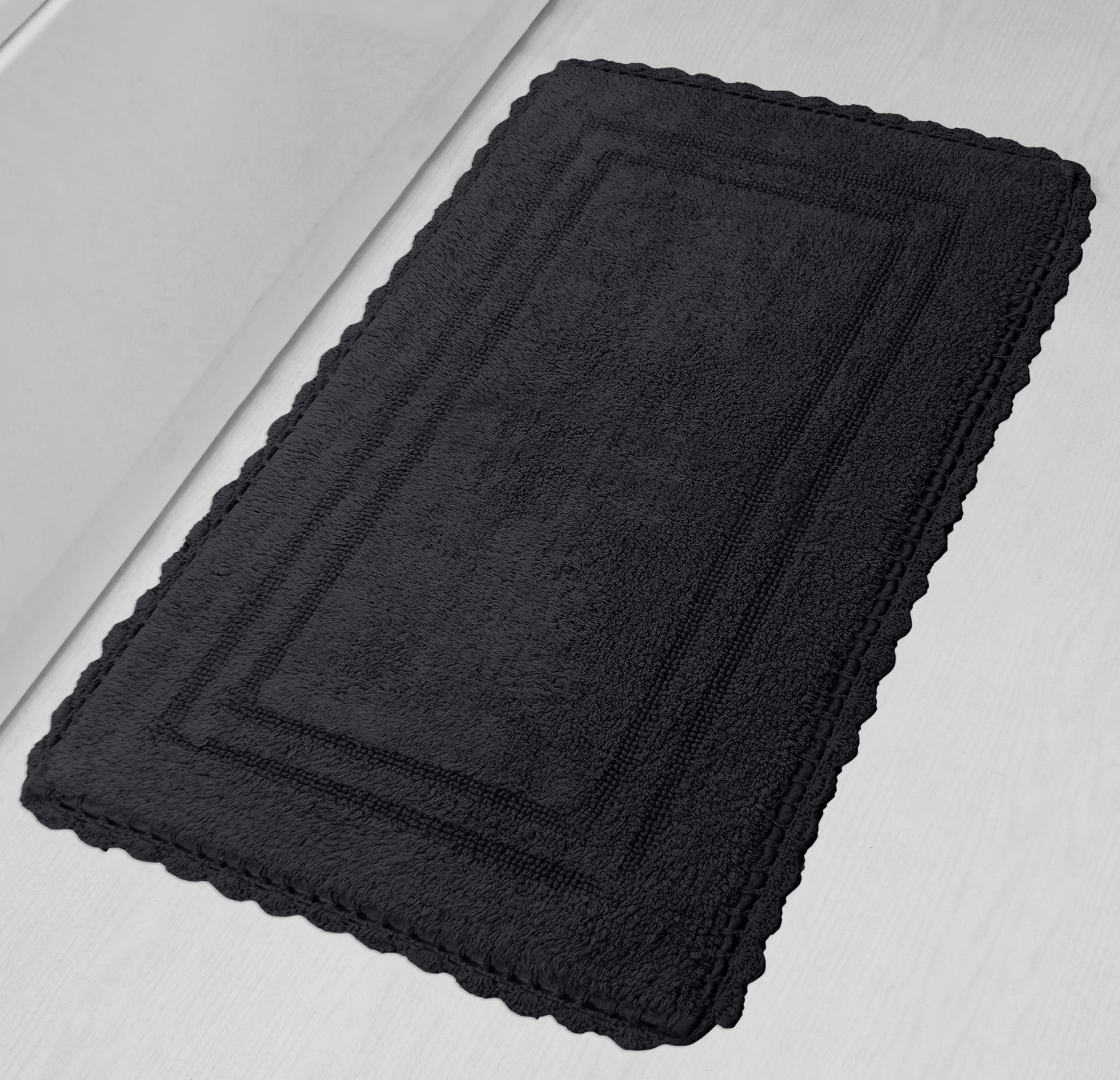 Home Weavers Reversible Bath Mat Set - 100% Cotton, Extra Soft & Absorbent, Non-Slip Bathroom Rug, Washable Kitchen Mat (24
