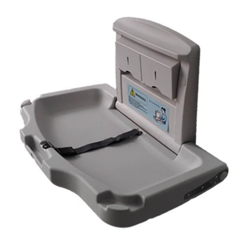 Wall Mounted Folding Baby Changing Station - Commercial Grade Diaper Changing Table for Public Restrooms & Daycares - Space Saving Grey Changing Unit (Perfect for Restaurants, Airports & Shopping Malls)