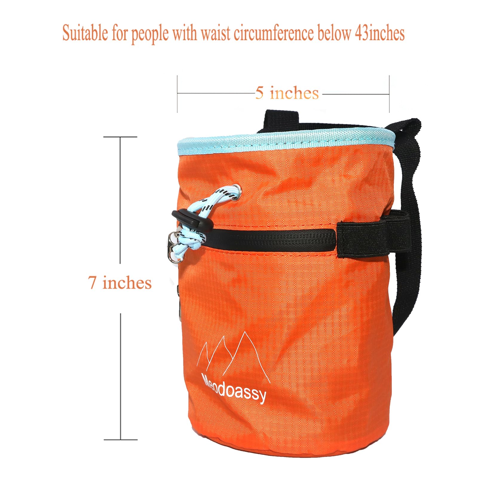 Premium Rock Climbing Chalk Bag with 2 Large Zipper Pockets - Breathable Chalk Holder for Bouldering, Gym Training & Weightlifting | Durable Climbing Gear for Indoor/Outdoor Sports