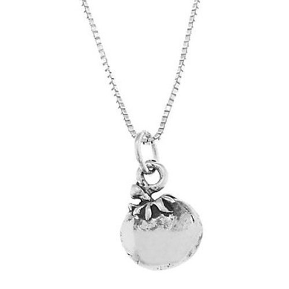 Sterling Silver One-Sided Fruit of The Spirit Tomato Pendant Necklace - Christian Jewelry Gift for Women, Perfect for Church, Bible Study & Daily Wear