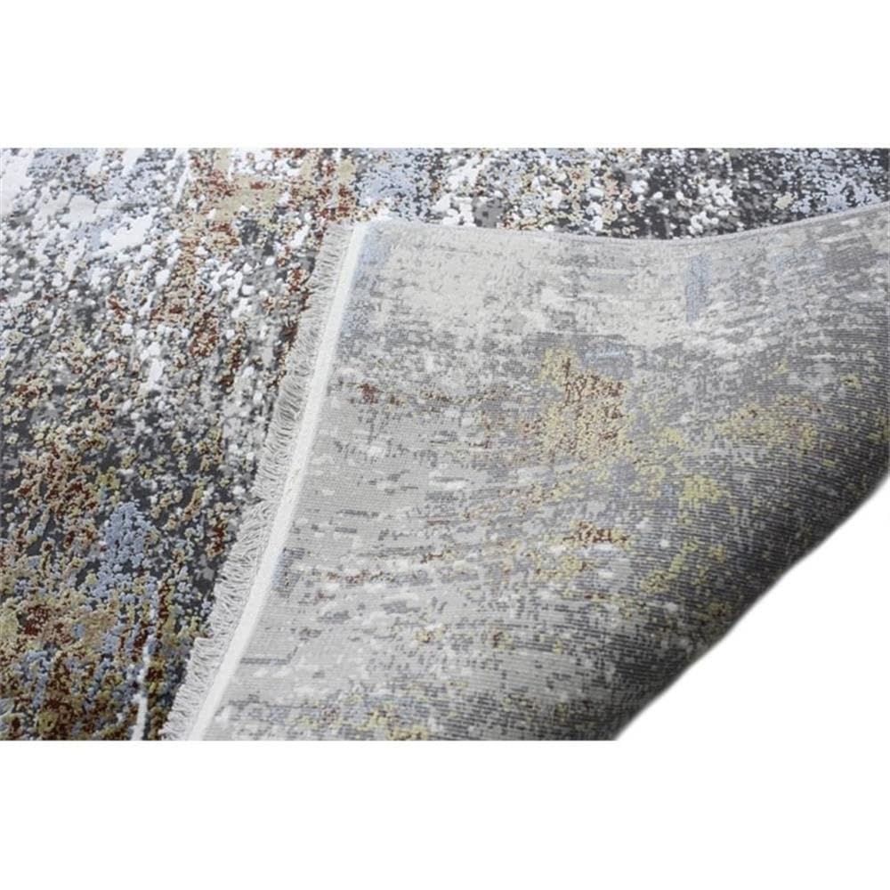 Bashian Collection Luxury Power Loom Viscose & Polyester Area Rug - 2.6’ x 8’ Ivory/Rust Runner Rug for Entryway, Living Room, Bedroom - Soft & Durable Home Decor for Modern Interior Design