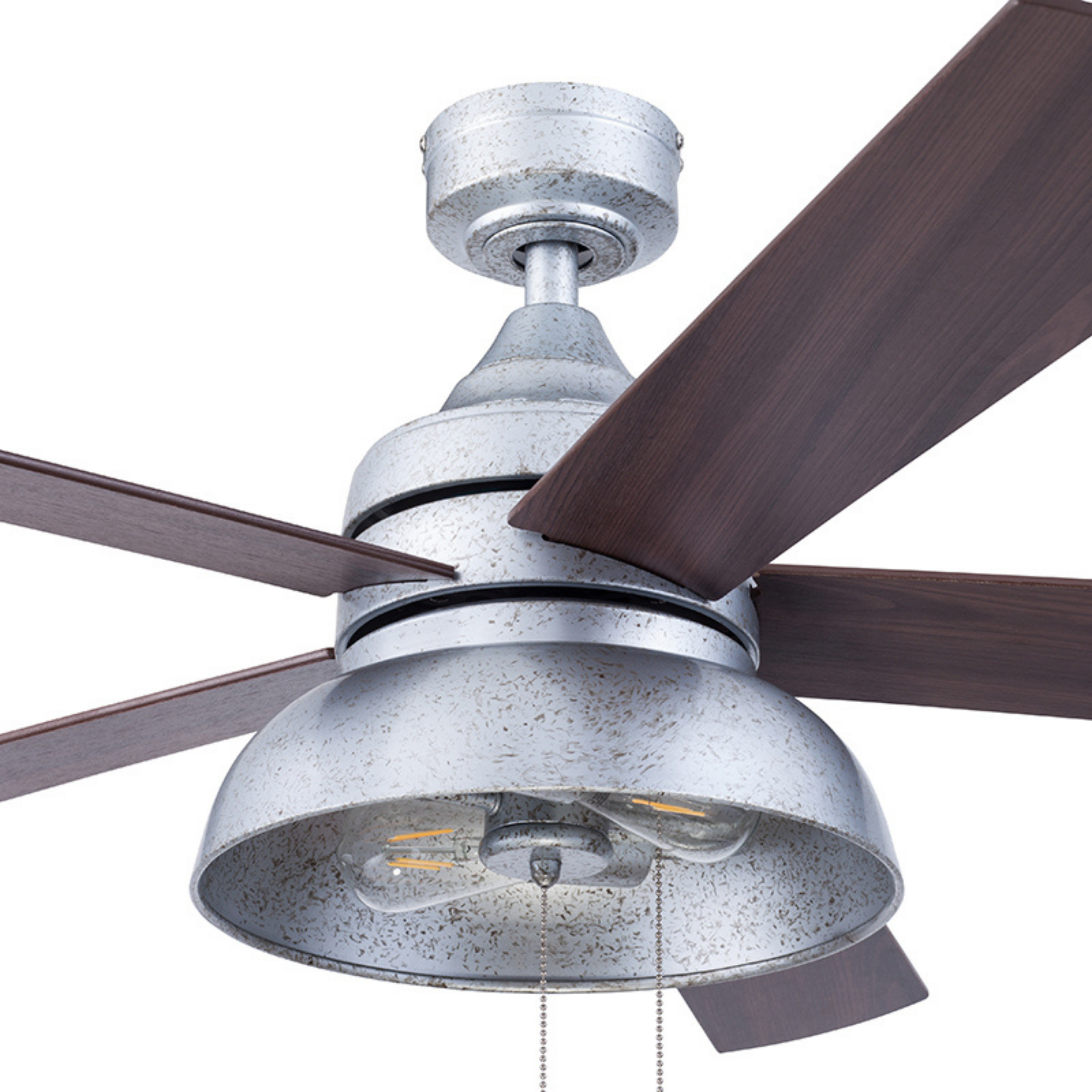 52 Inch Brightondale Galvanized Pull Chain Ceiling Fan - Indoor/Outdoor Use for Living Room, Bedroom, Patio & Covered Porch