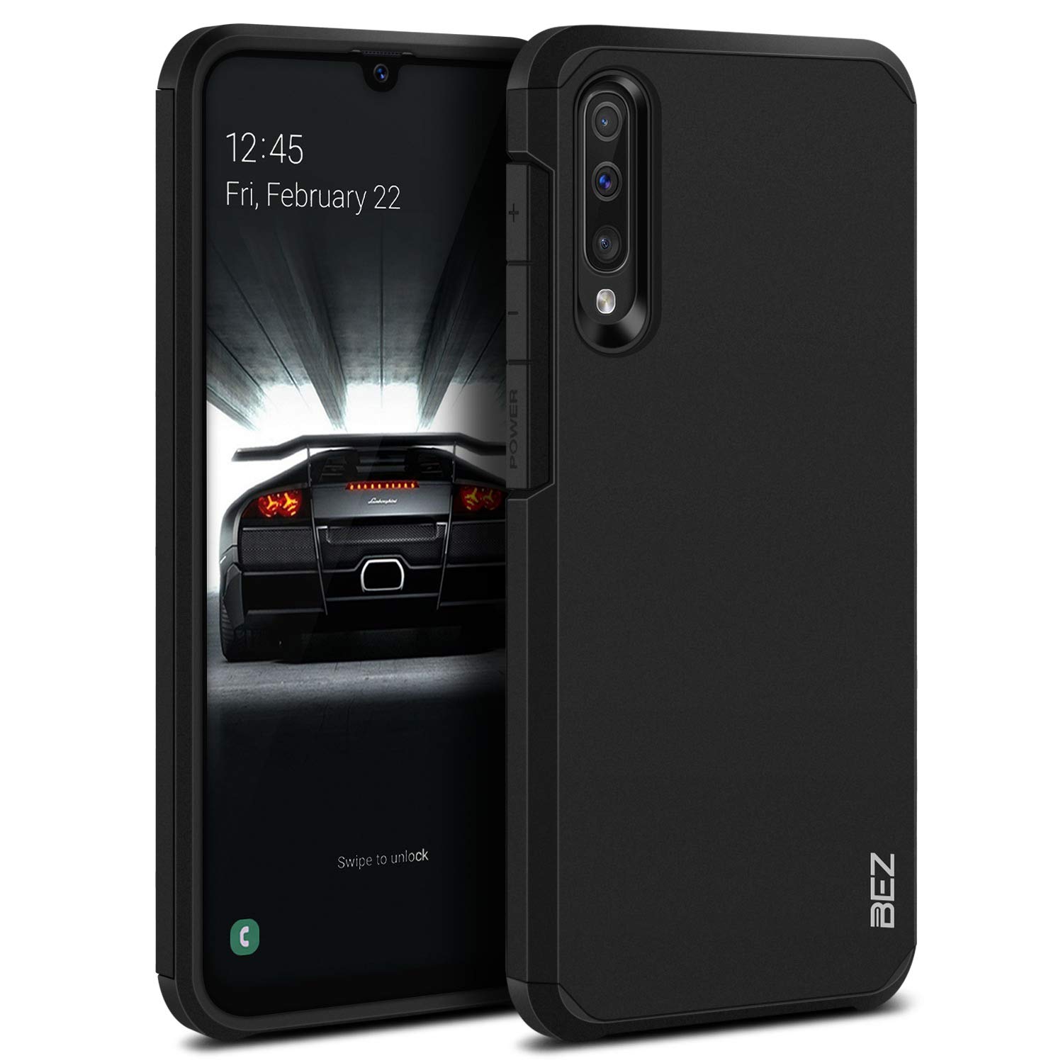 Shockproof Case for Samsung Galaxy A50 / A30S - Heavy Duty Protective Cover with Bumper [Anti-Scratch, Drop Protection] - Black - Perfect for Outdoor Activities & Daily Use
