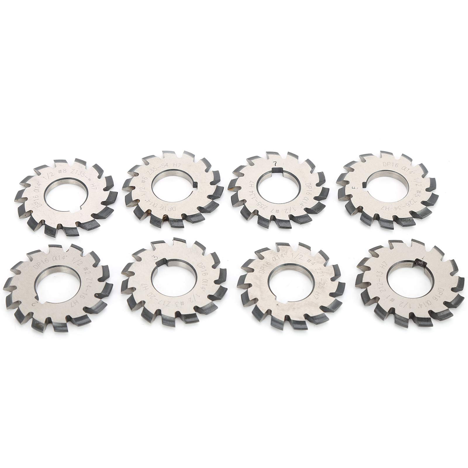 8Pcs High Speed Steel Involute Gear Milling Cutter Set - 14.5° 55mm 22mm for Gear Cutting & Machining | Perfect for DIY Projects, Automotive Repairs & Industrial Manufacturing