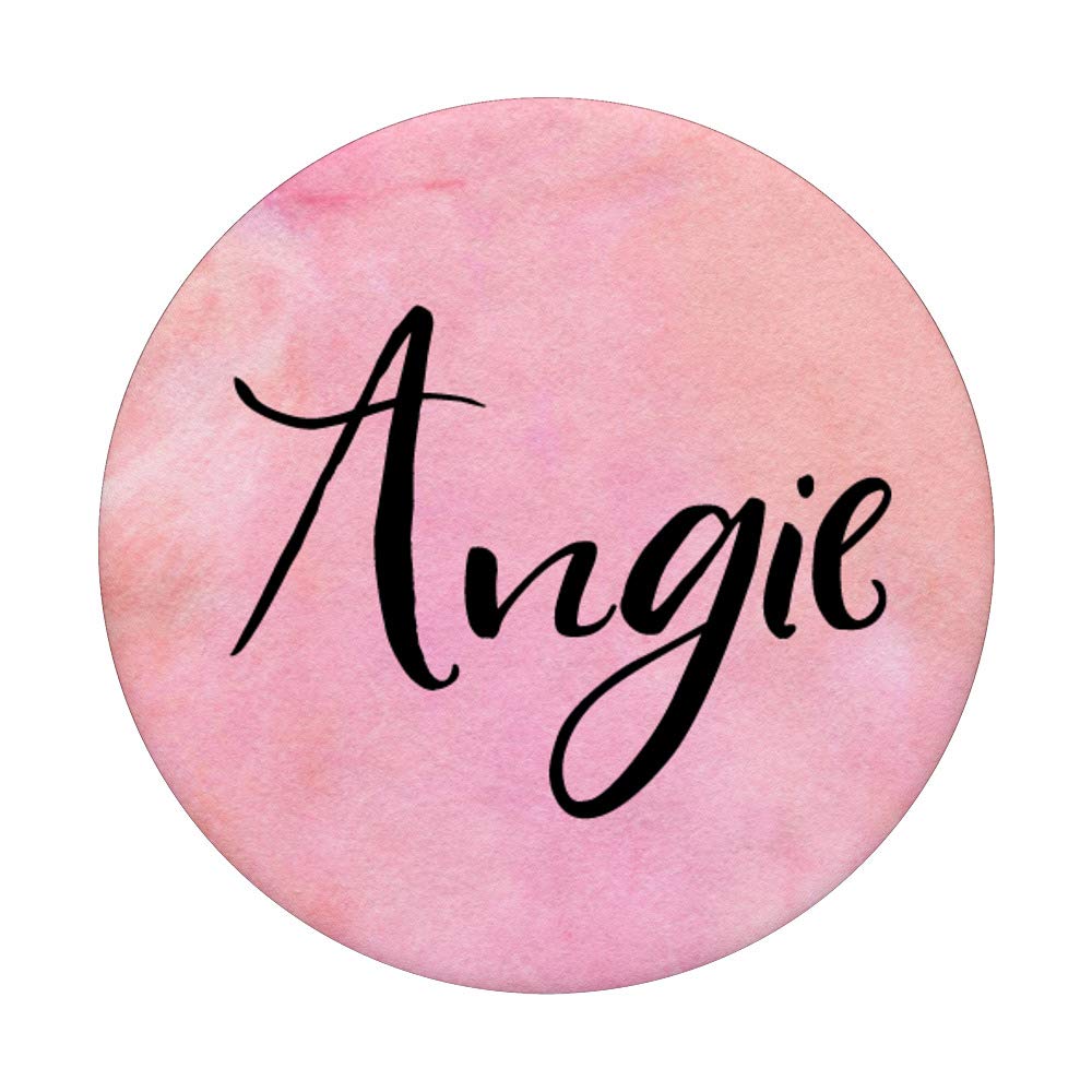 Angie PopSockets PopGrip - Swappable Phone Grip with Black on Pink Design for iPhone, Samsung & Smartphones | Perfect for Selfies, Video Calls & Secure Holding