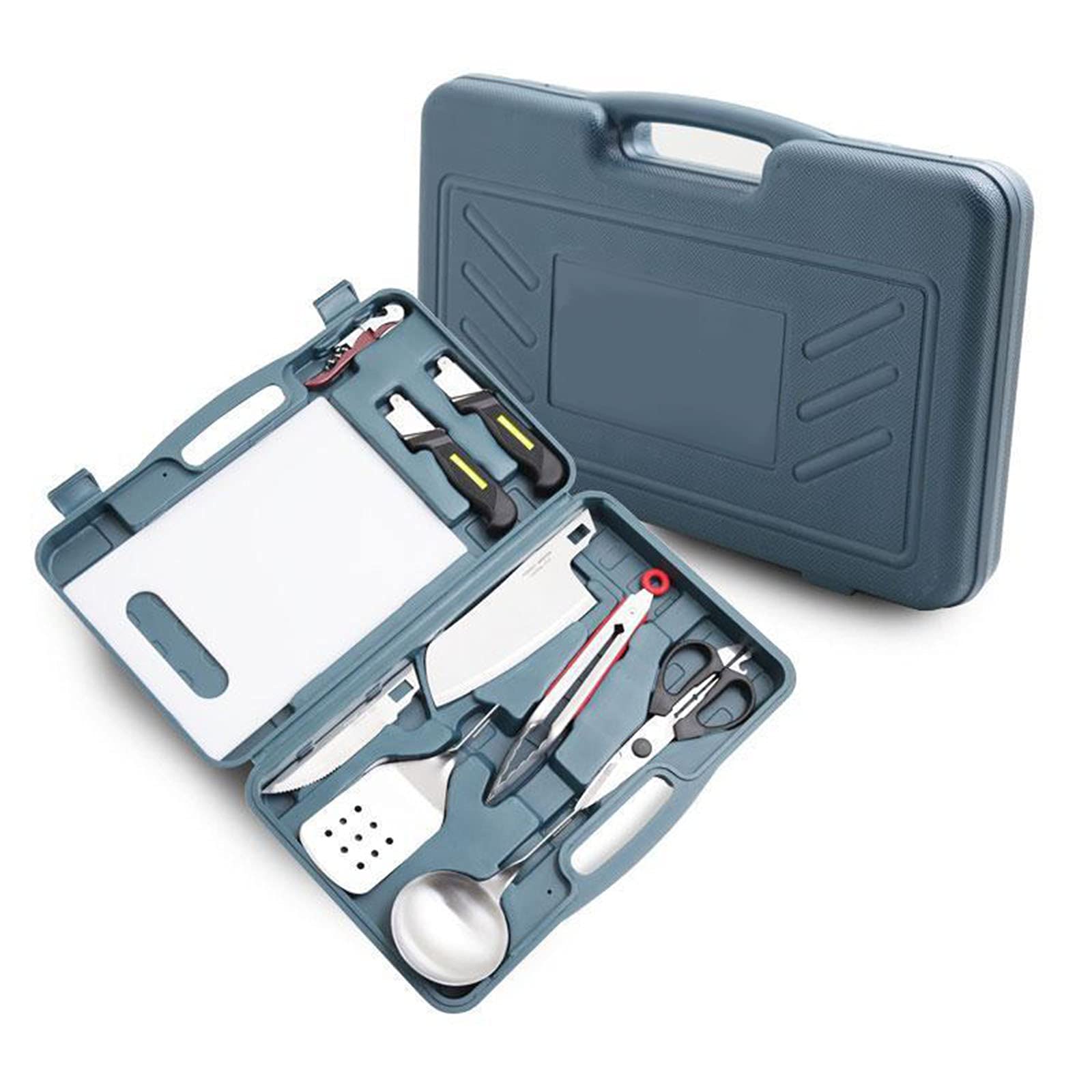 8-Piece Stainless Steel BBQ Grill Tool Set - Heavy Duty Barbecue Utensils with Carrying Case - Perfect for Backyard Grilling, Camping & Father's Day Gifts