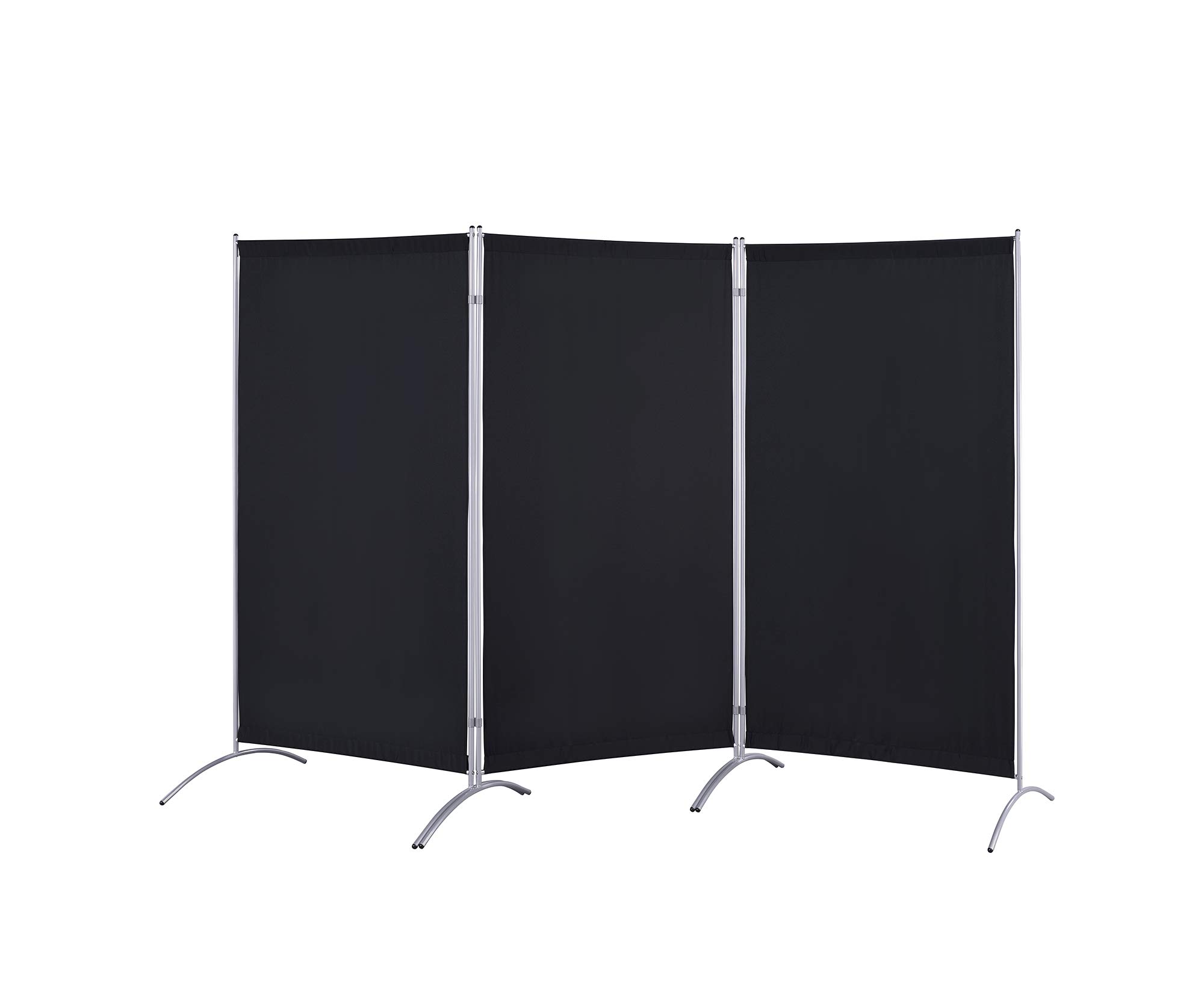 Proman Products Black Room Divider - Folding Privacy Screen for Home Office, Living Room & Bedroom Separation