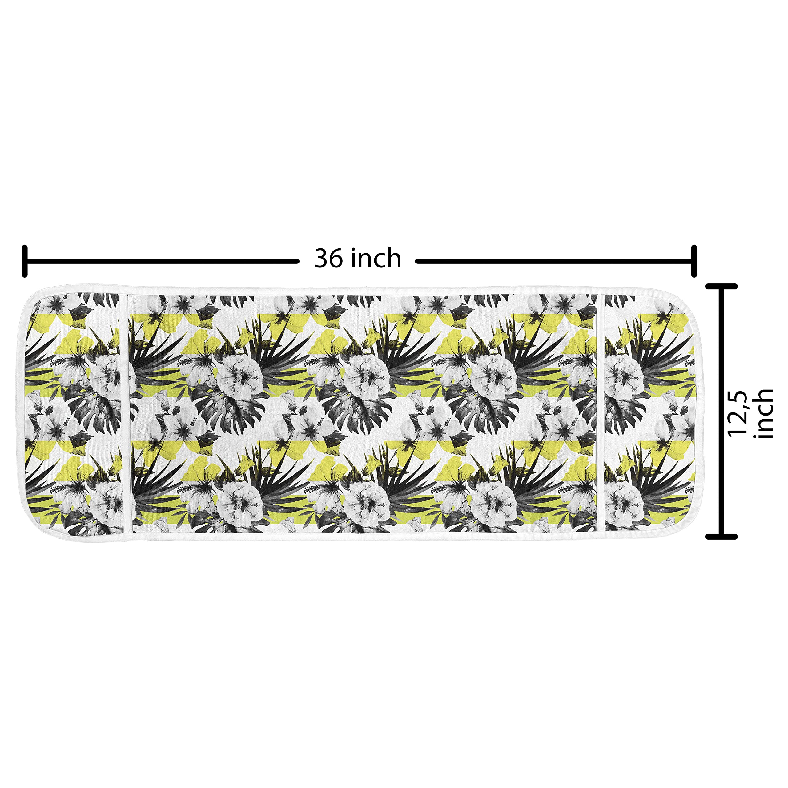 Ambesonne Floral Microwave Cover - Waterproof Hibiscus Design Kitchen Organizer with Pockets, 36