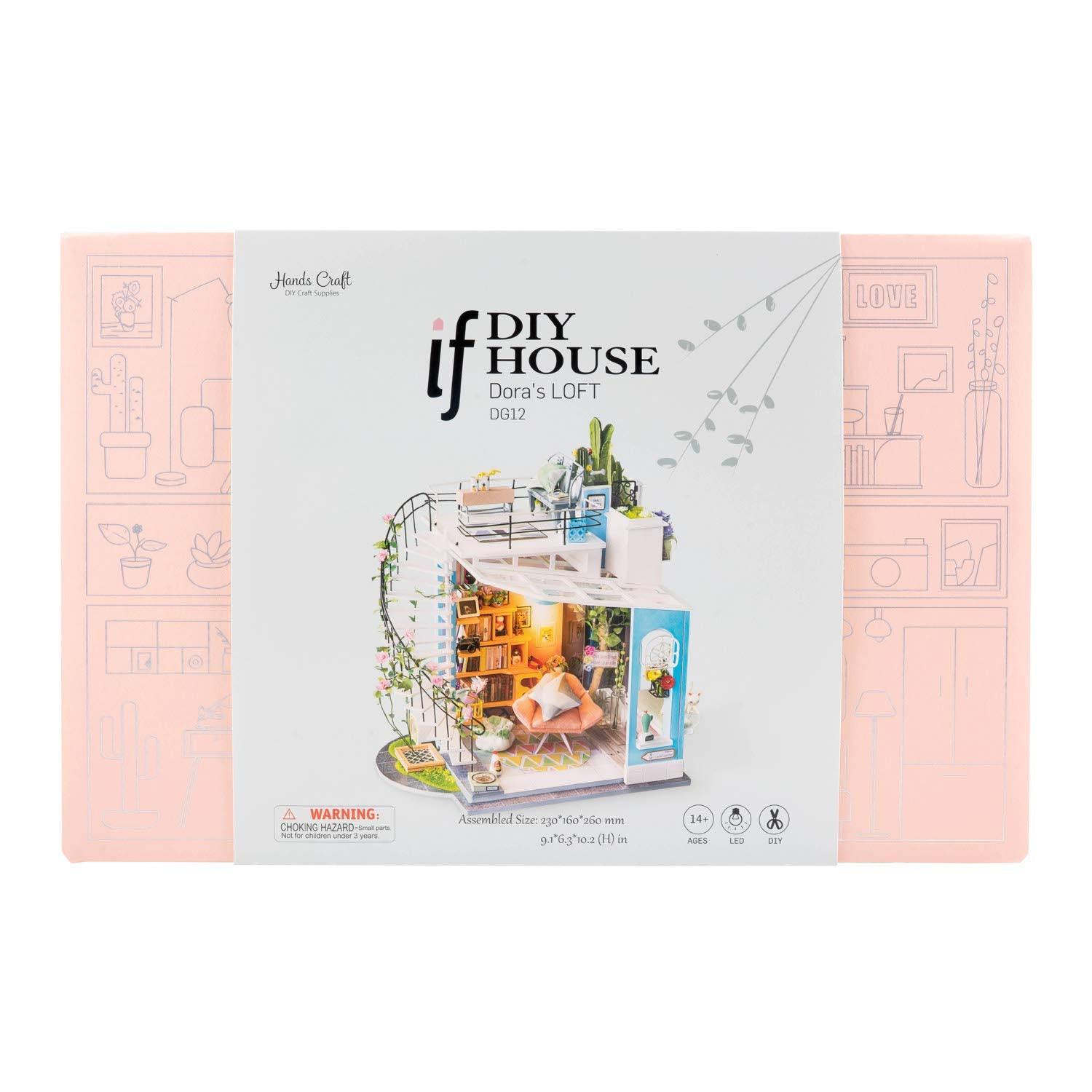 3D Wooden Miniature Dollhouse DIY STEM Building Kit - Creative Educational Toy for Kids & Adults - Perfect for Home Decoration, School Projects & Gift Giving