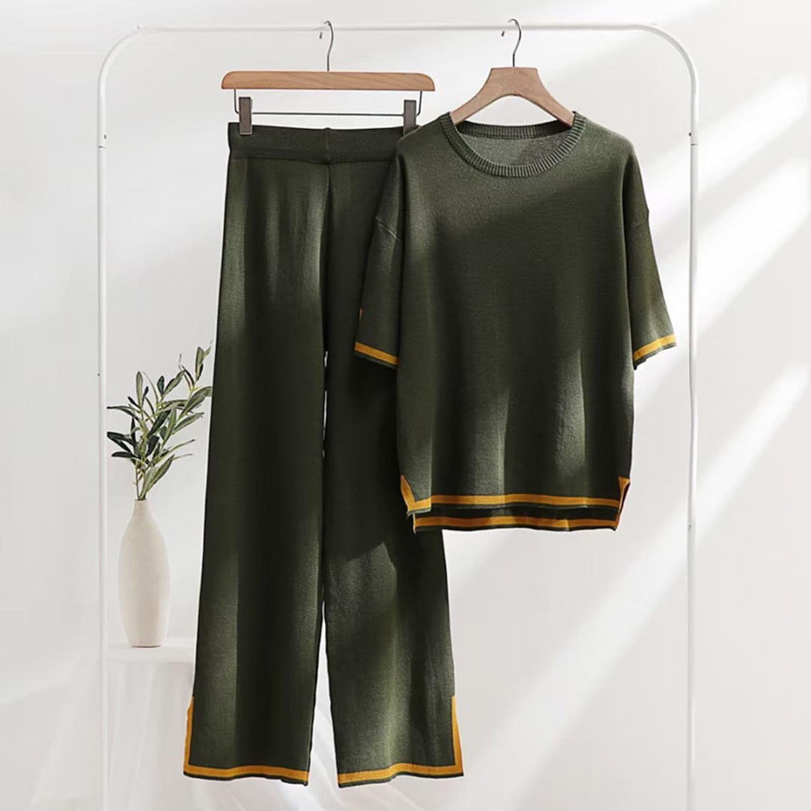 Trendy 2024 Women's 2-Piece Summer Outfits - Solid Color Short Sets for Casual & Lounge Wear | Perfect for Beach, Vacation, and Relaxing at Home