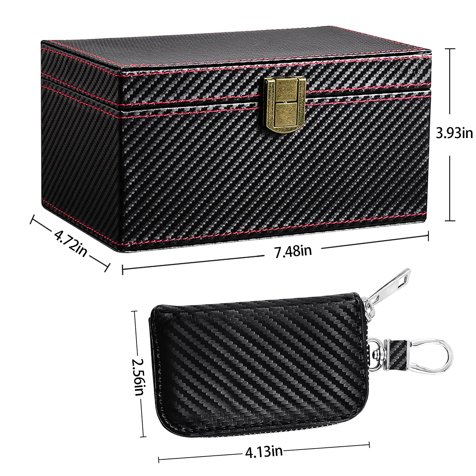 Premium Faraday Box for Car Keys - Leather RFID Signal Blocker, Anti-Theft Faraday Cage Protects Key Fobs from Hacking & Relay Theft | Ideal for Tesla, BMW, Mercedes & Modern Vehicles (Home & Travel Security)