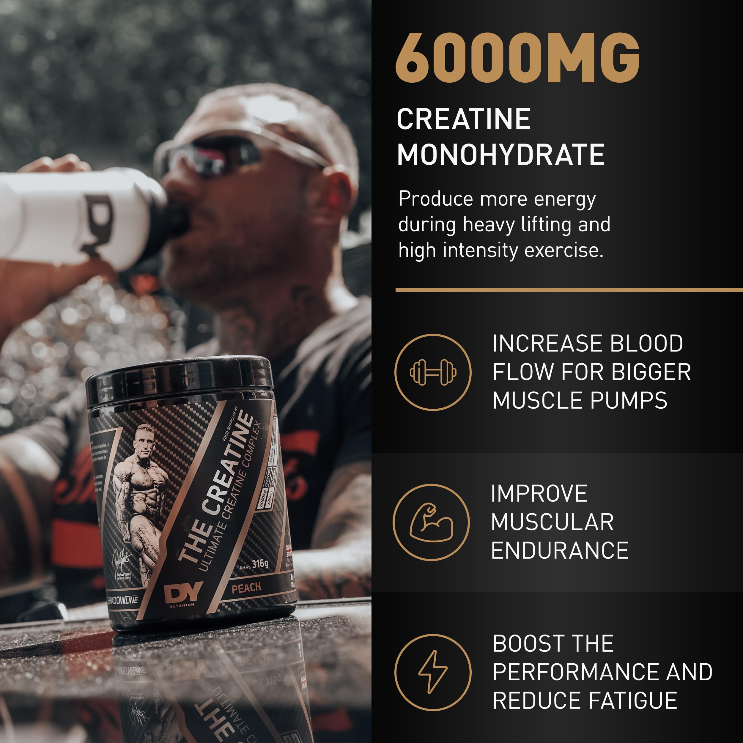 DY Nutrition Creatine Monohydrate Powder 400g - Pure Muscle Builder for Athletes & Bodybuilders - Pre & Post Workout Supplement for Strength & Performance