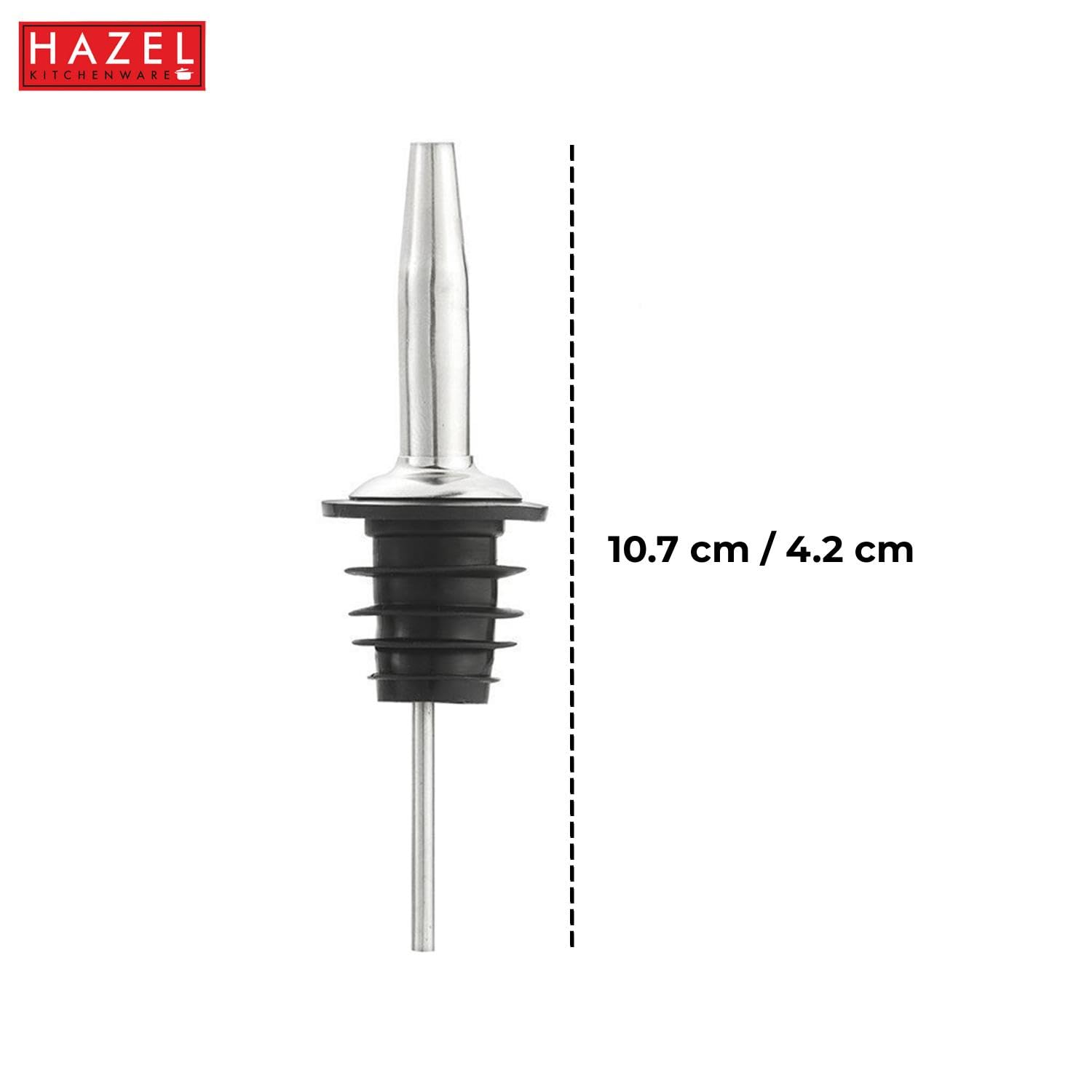 Premium HAZEL Stainless Steel Bottle Pourer - Universal Metal Wine/Liquor Pour Spout for Glass Bottles - Perfect for Bars, Restaurants & Home Entertaining