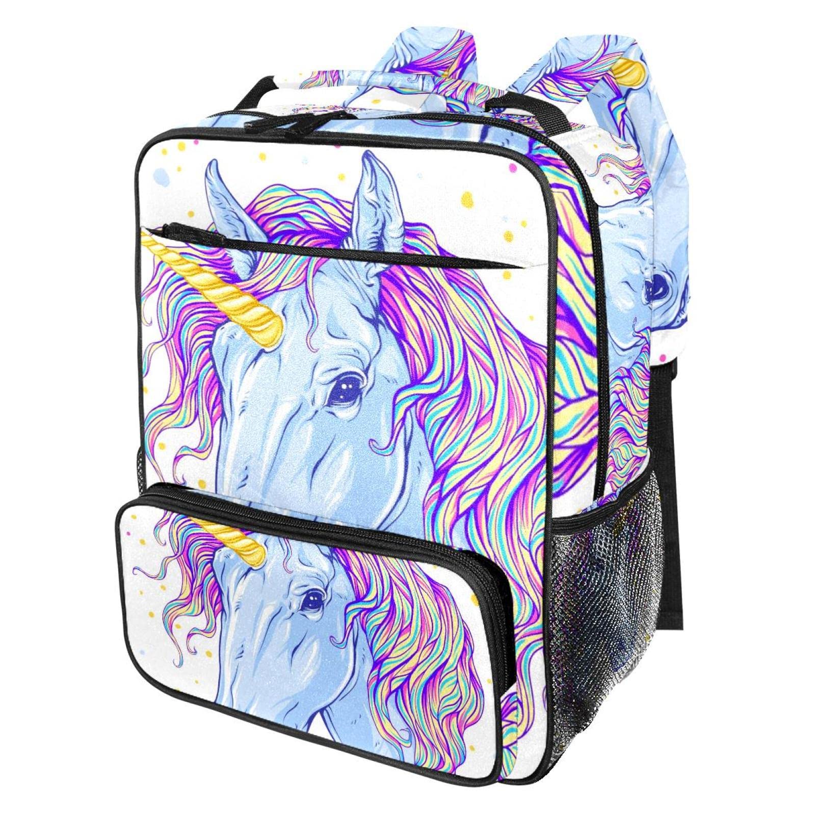 **Unicorn Print Backpack for Teen Girls - Cute School Backpack with USB Charging Port, Lightweight Travel Backpack for High School, College, Campus & Daily Use**
