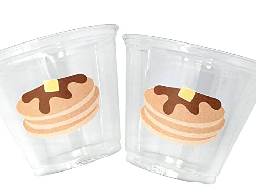 12-Pack Pancake Party Cups - 9oz Disposable Soft Plastic Treat Cups for Pancake Birthday, Pajama Party & Breakfast Events - One-Time Use Party Favors (No Lids Included) | Perfect for Kids' Birthday Parties, Brunch Gatherings & Themed Breakfast Events