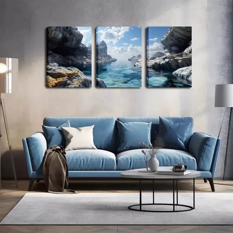 3-Piece Small Streams in the Mountains Wall Art Set - 40x60cm Framed Canvas Prints | High-Quality Australian-Made Ready-to-Hang Decor for Living Room, Bedroom & Office