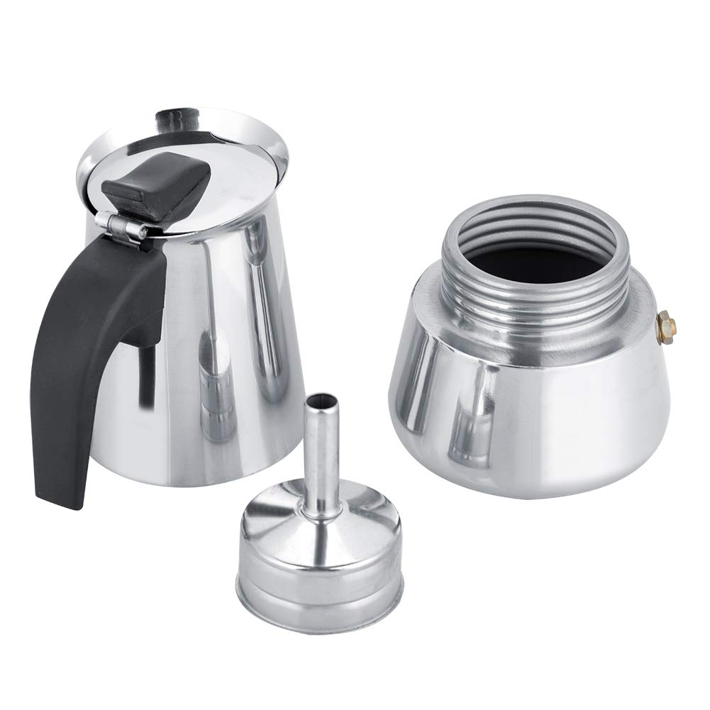 Pilipane Stainless Steel Stovetop Coffee Maker - 200ml Camping & Home Percolator for Gas/Electric/Induction Stove - Perfect for Office, Travel & Outdoor Adventures