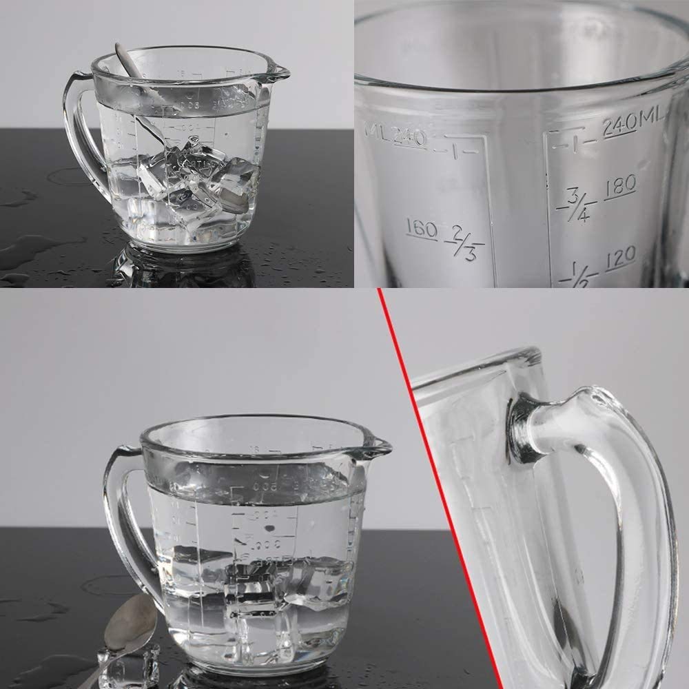 NOLLY Glass Measuring Jugs 2.4L - Clear Baking Measuring Cup for Kitchen, Cooking & Baking - Perfect for Liquid Ingredients, Mixing Batter & Meal Prep (1 Piece)