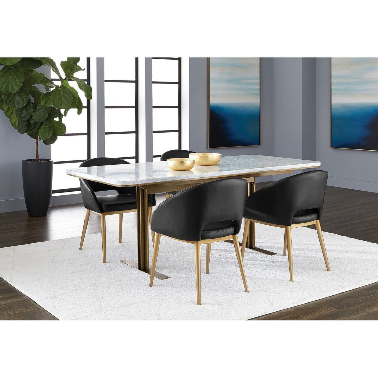 Ambrosia Solid Wood Dining Table - Modern Farmhouse Style for Kitchen & Dining Room - Perfect for Family Gatherings & Dinner Parties