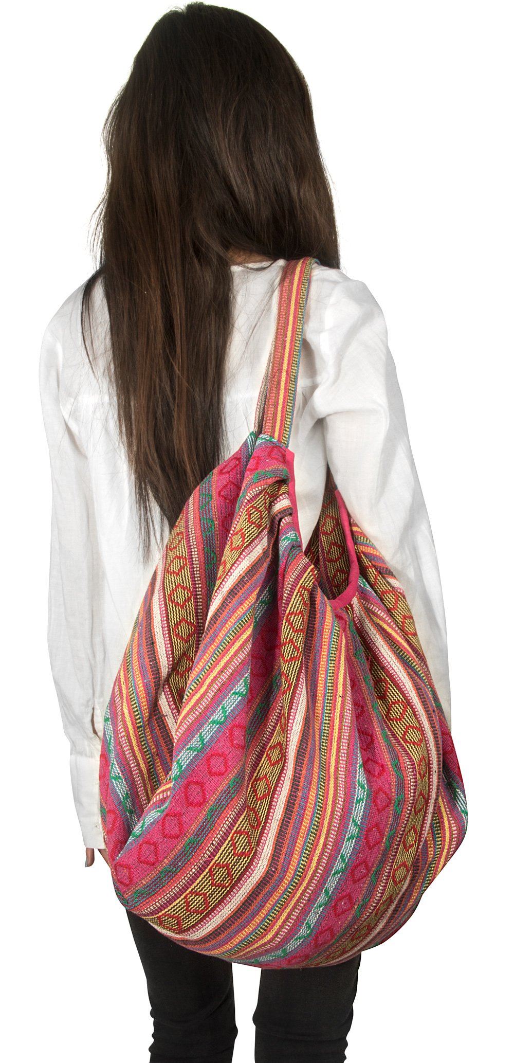 Stylish Cotton Jacquard Shoulder Tote Bag - Banana Hobo Design for Women, Fashionable Casual Market Purse, Lightweight Travel Handbag (Pink) | Perfect for Shopping, Beach Trips & Daily Use