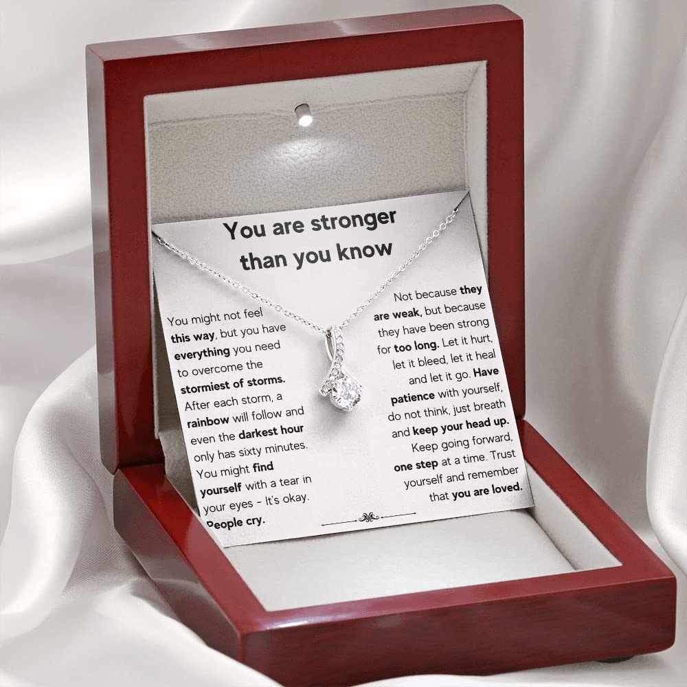Get Well Soon Gifts for Women - Encouragement & Sympathy Jewelry Set with Inspirational Necklace, Message Card & Gift Box | Thoughtful Recovery Present for Hospital, Chemo, Surgery or New Beginnings