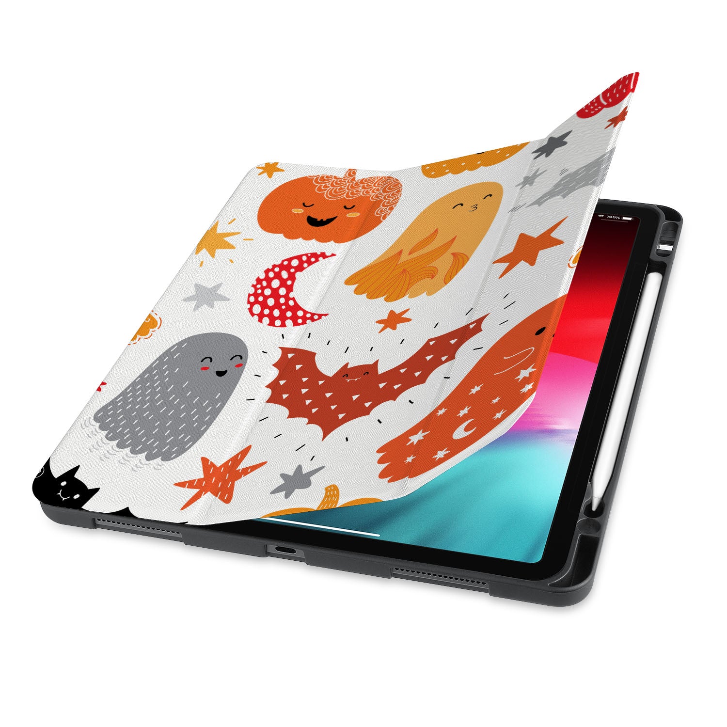 Halloween Themed iPad Trifold Case - Slim Protective Cover with Auto Sleep/Wake for iPad 10.2/9.7/8/7 (2021-2017 Models) - Perfect for Spooky Season Decor, Trick-or-Treating & Halloween Parties